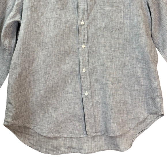Frank & Eileen Womens Eileen Button Up Linen Shirt XS Gray Lightweight Coastal - Picture 5 of 9